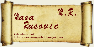 Maša Rusović vizit kartica